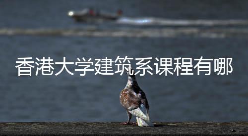 香港大学建筑系课程有哪些？